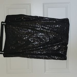 Size 10 black sparkle midi skirt by Calvin Klein